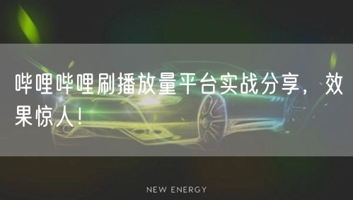 哔哩哔哩刷播放量平台实战分享，效果惊人！