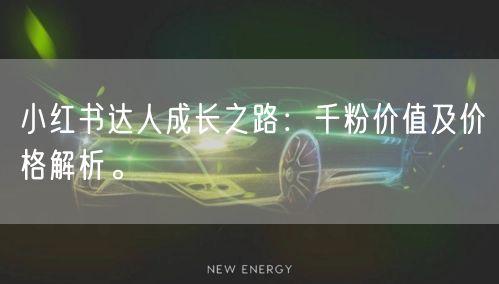 小红书达人成长之路：千粉价值及价格解析。