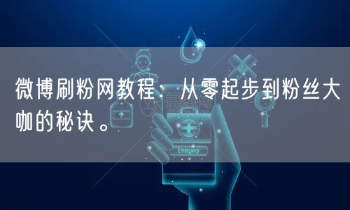 微博刷粉网教程：从零起步到粉丝大咖的秘诀。