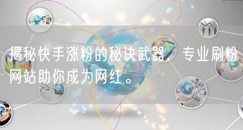 揭秘快手涨粉的秘诀武器，专业刷粉网站助你成为网红。