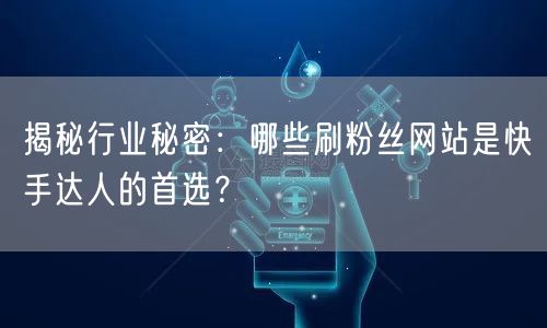 揭秘行业秘密：哪些刷粉丝网站是快手达人的首选？
