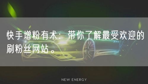 快手增粉有术：带你了解最受欢迎的刷粉丝网站。