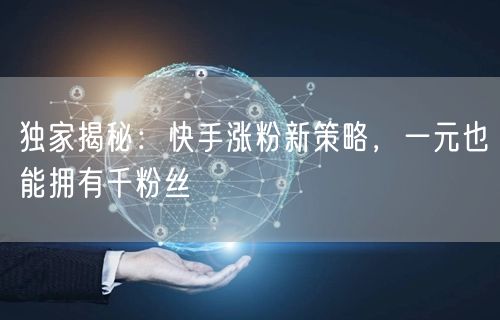 独家揭秘：快手涨粉新策略，一元也能拥有千粉丝