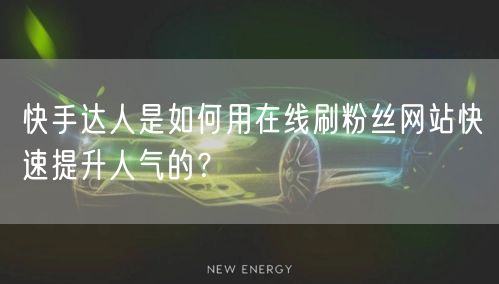 快手达人是如何用在线刷粉丝网站快速提升人气的?