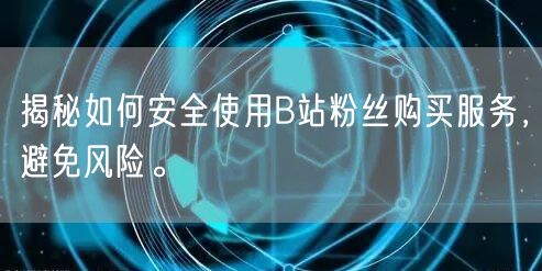 揭秘如何安全使用B站粉丝购买服务，避免风险。