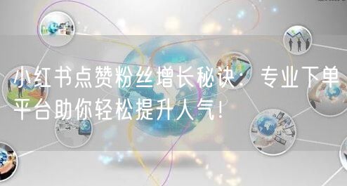 小红书点赞粉丝增长秘诀：专业下单平台助你轻松提升人气！