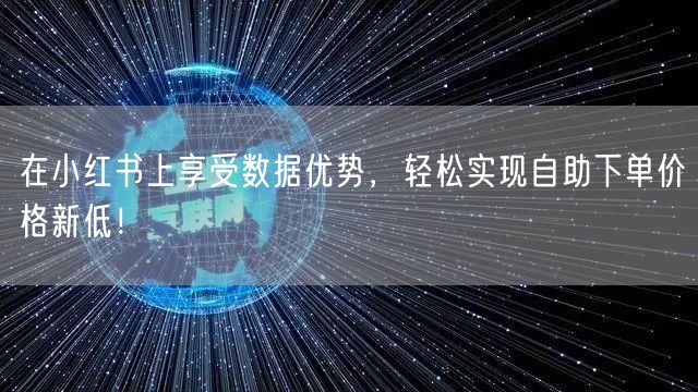 在小红书上享受数据优势，轻松实现自助下单价格新低！