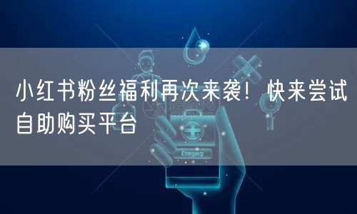 小红书粉丝福利再次来袭！快来尝试自助购买平台