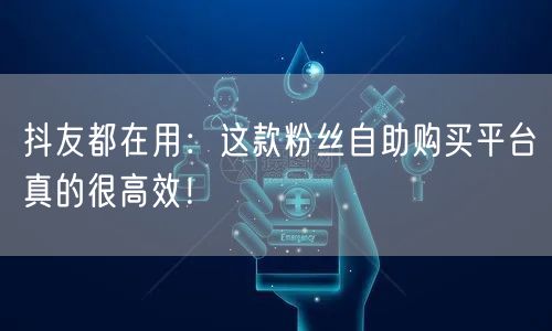 抖友都在用：这款粉丝自助购买平台真的很高效！