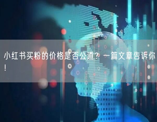 小红书买粉的价格是否公道？一篇文章告诉你！