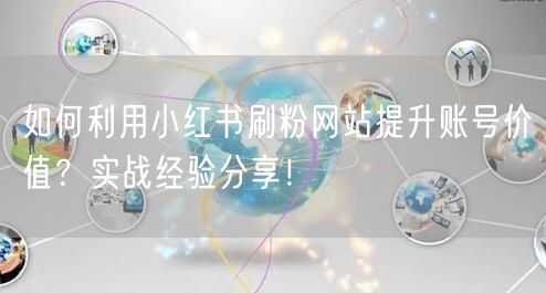 如何利用小红书刷粉网站提升账号价值？实战经验分享！